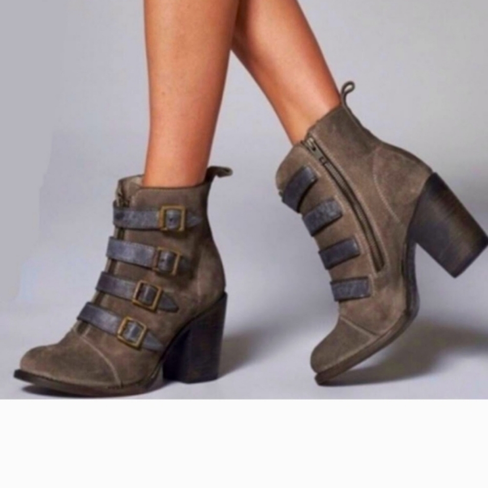 Freebird Strappy Heeled Bootie Size 9